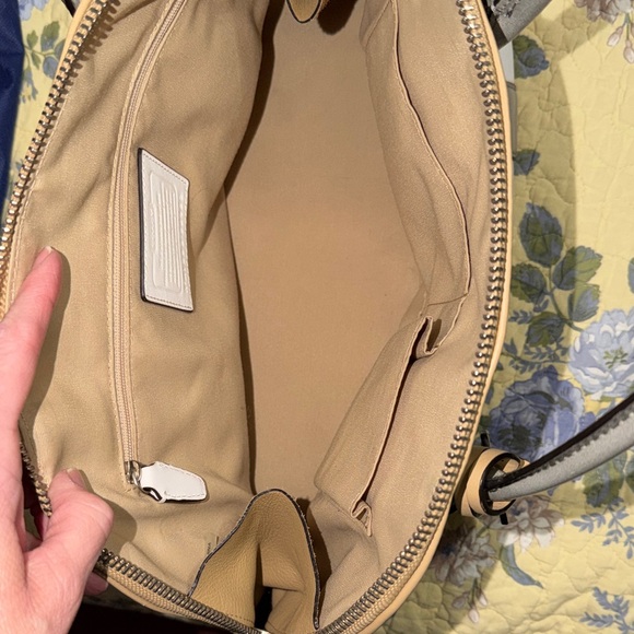 Coach White and Gray Satchel with Tan Accents - Picture 16 of 16